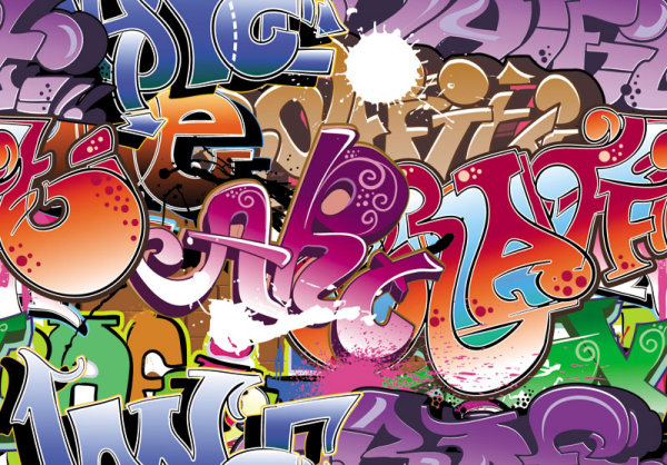 Beautifully graffiti font design 05 - vector material