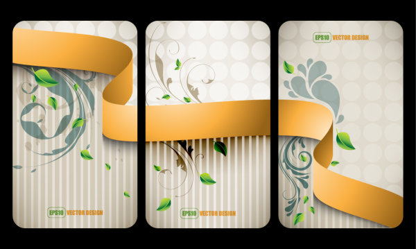 Beautiful card material 02 - vector material