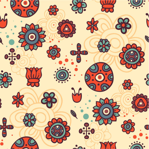 Cartoon pattern background 01 - vector material