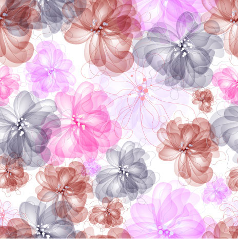 Colorful flowers background 04 - vector material