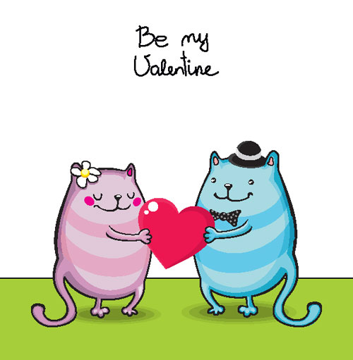 Valentine's Day cartoon illustrator 05 - vector material