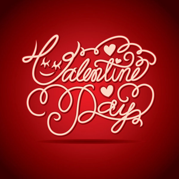 Valentine WordArt background 03 - vector material