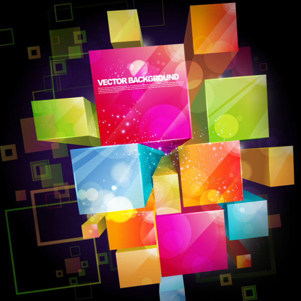 The fashion trend stereo box 01 - vector material