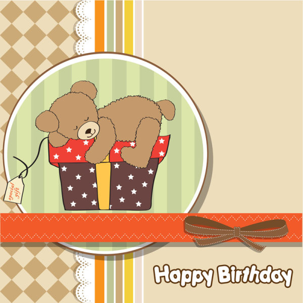 Cartoon birthday card 02 - vector material