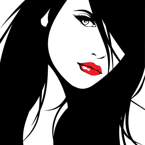 Beautiful silhouette 01 - vector material