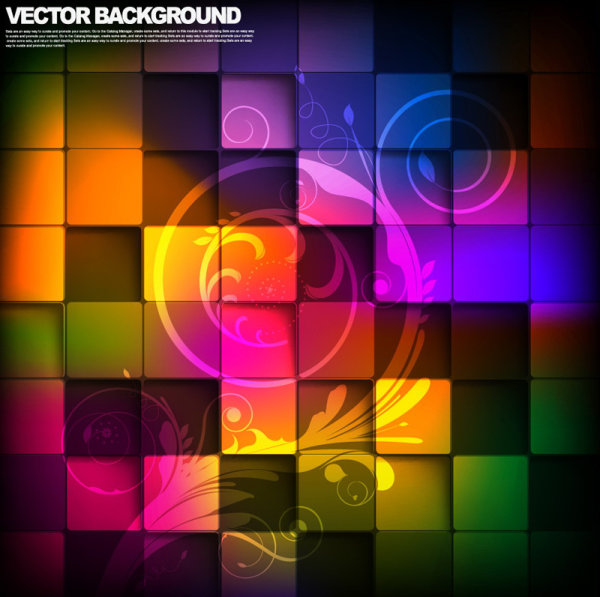 Gorgeous box background 04 - vector material