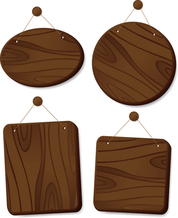 Exquisite wooden tag 05 - vector material