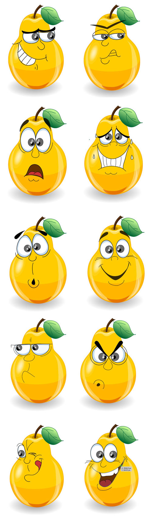 Cartoon pear face - vector material