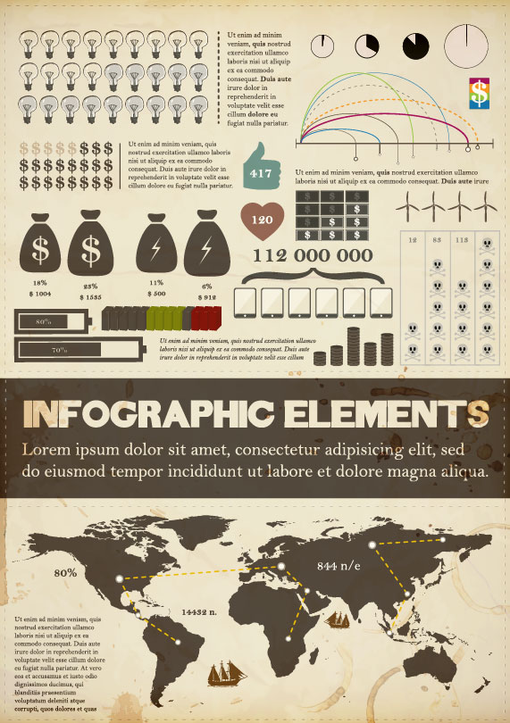 Graphical charts 01 - vector material