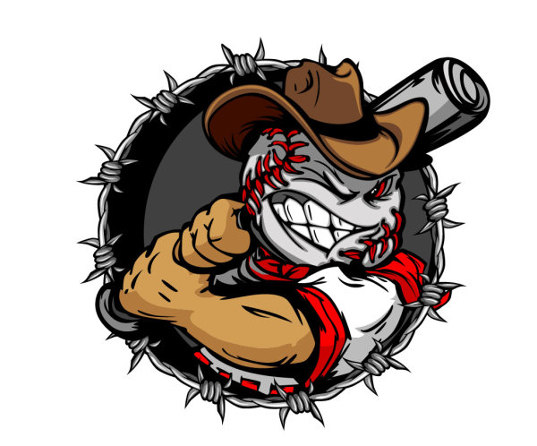 The cartoon characters baseball 02 - vector material