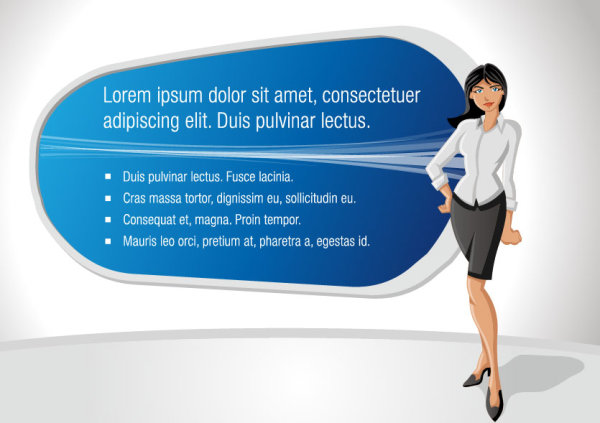 Cartoon Business picture background 01 - vector material