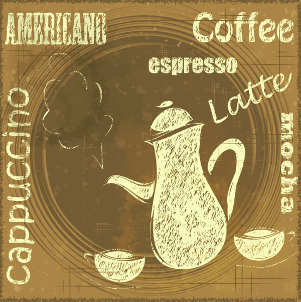 Retro Coffee artwork 01 - vector material