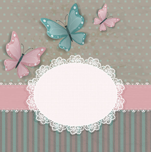 Lovely three-dimensional card 01 - vector material