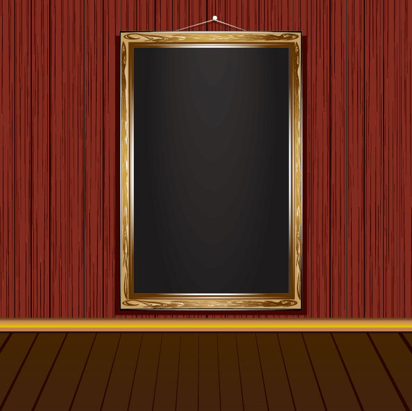 Vintage wood frame 01 - vector material