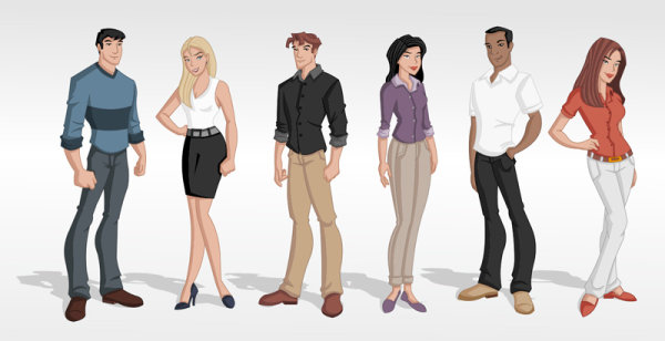 Cartoon characters 01 - vector material