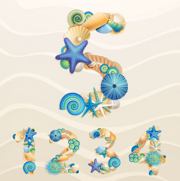 Marine theme font design 08 - vector material