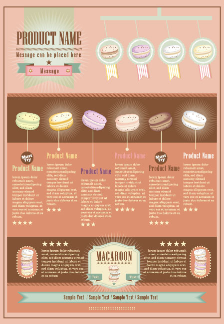 Dessert posters 01 - vector material