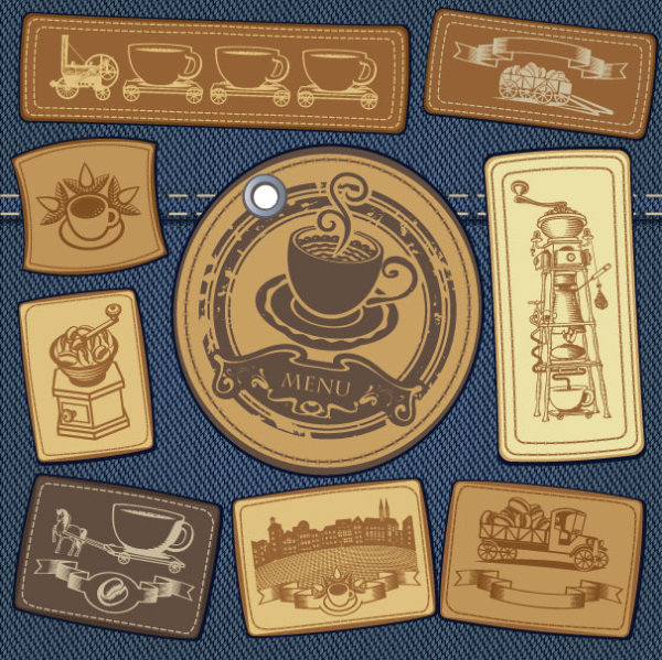 Classic coffee label 04 - vector material