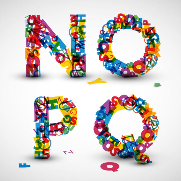 Creative Design 06 letters - vector material