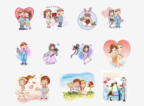 Cartoon couple 01 - vector material