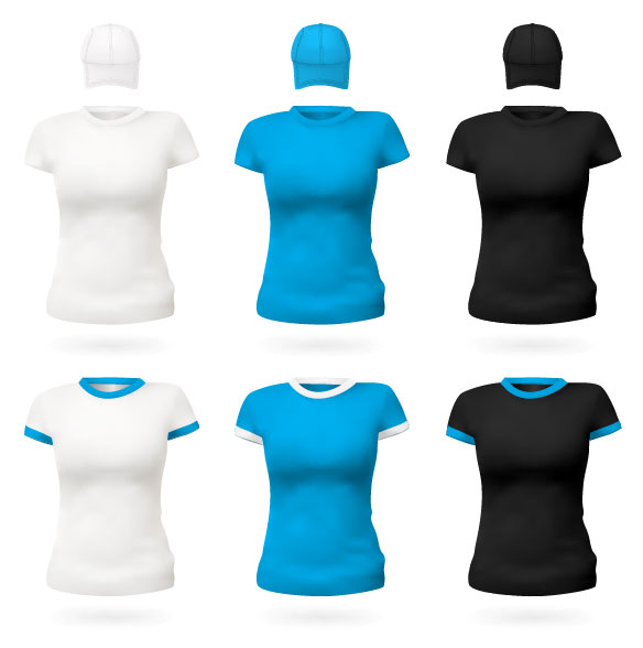 Beautifully T-shirt template 05 - vector material