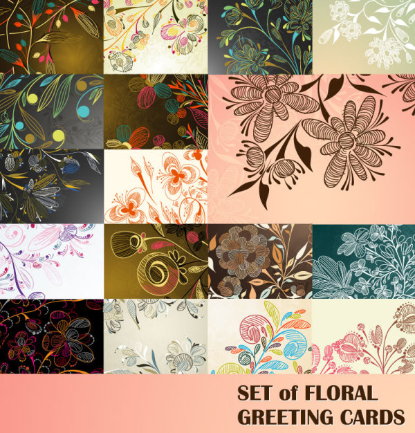 Classic flowers illustrator 04 - vector material