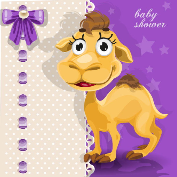 Cartoon animal card 04 - vector material