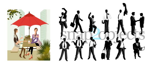People silhouettes vector material