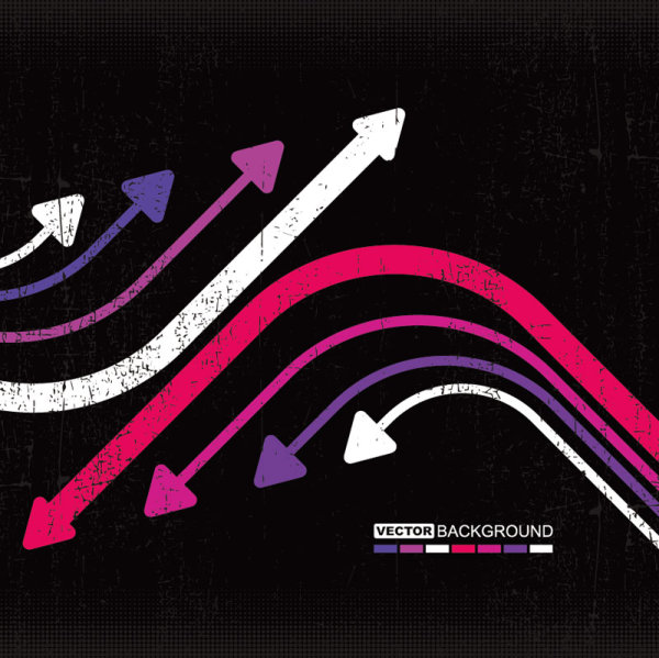 The trend of colored arrows 07 - vector material