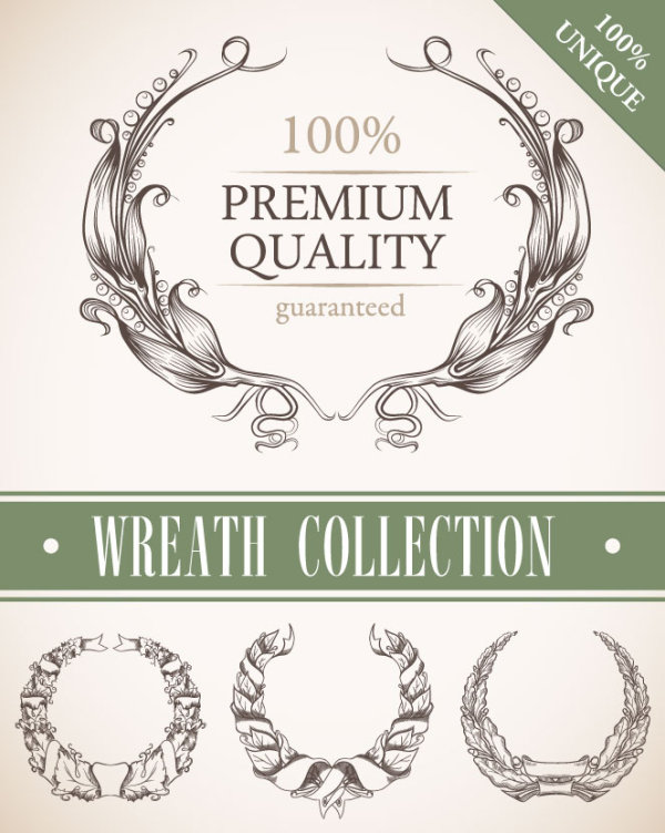 Classic hand-painted circular border 03 - vector material