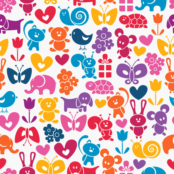 Cute cartoon background 02 - vector material