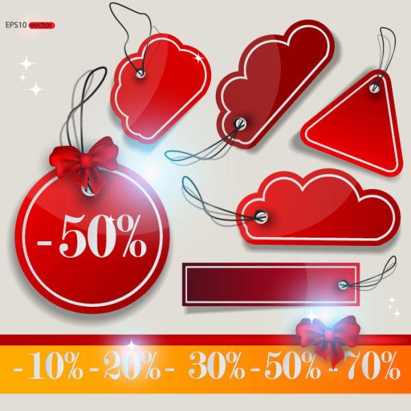 Beautifully label design 01 - vector material