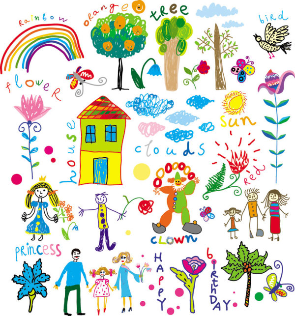 Cartoon illustrator of children 01 - vector material