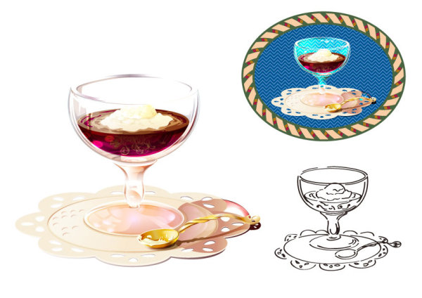 Wine ice cream - vector material