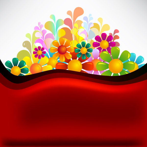 Beautiful flowers background 04 - vector material