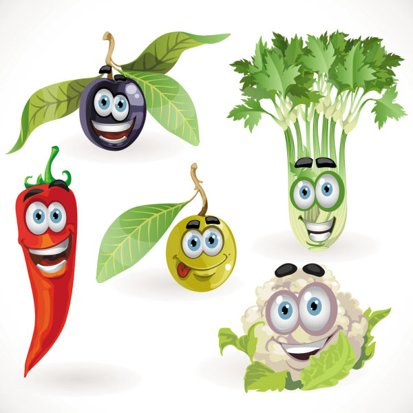 Vegetable cartoon image 05 - vector material