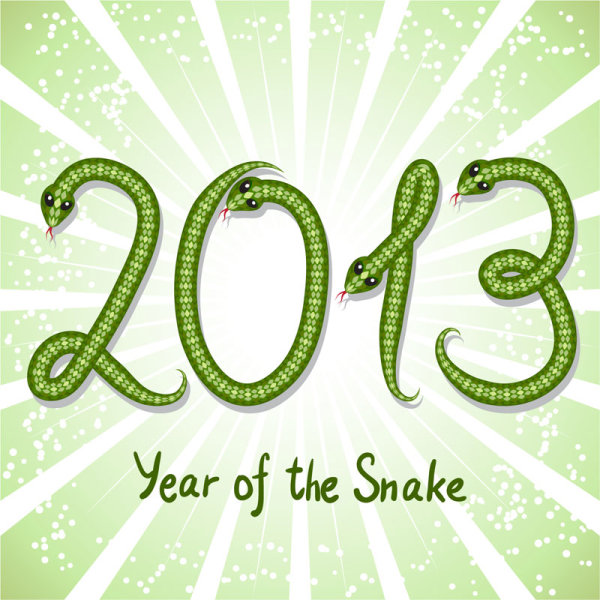 2013 Year of the Snake creative graphics 03 - vector material