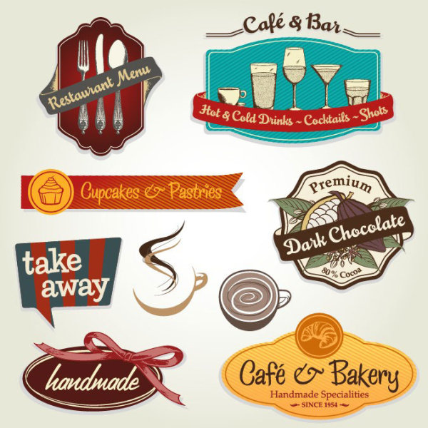 Restaurant menu label template 02 - vector material