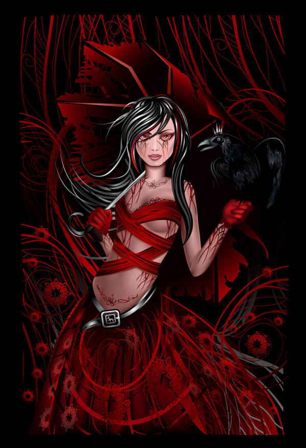 Bloody horror cartoon - vector material