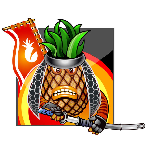 Cartoon fruits warrior image 04 - vector material