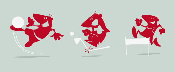 Cartoon stick figure - vector material