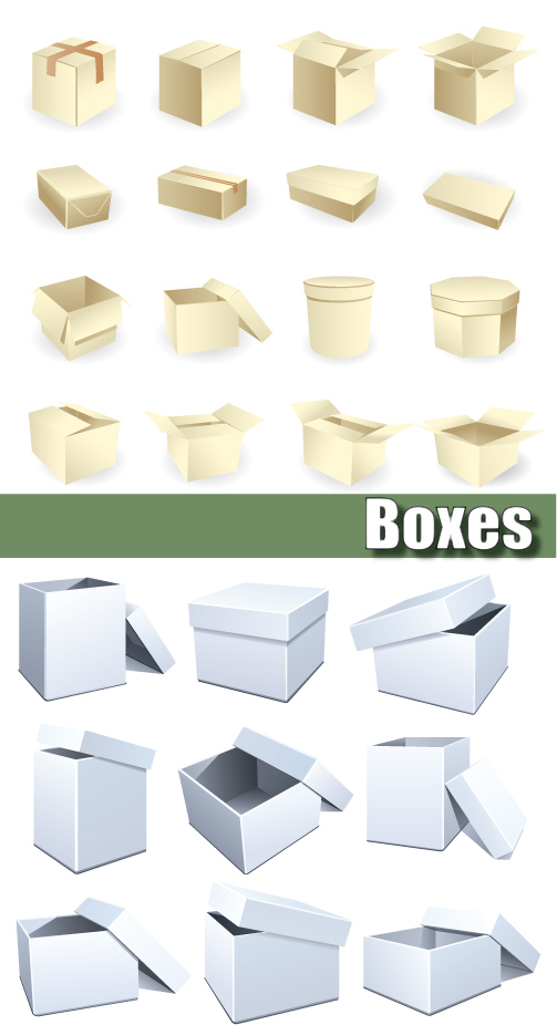 Layered cardboard boxes - vector material