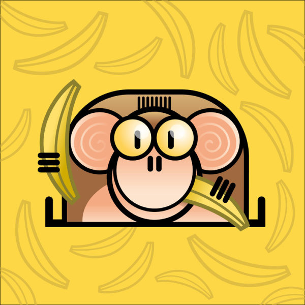 Bananas monkeys - vector material