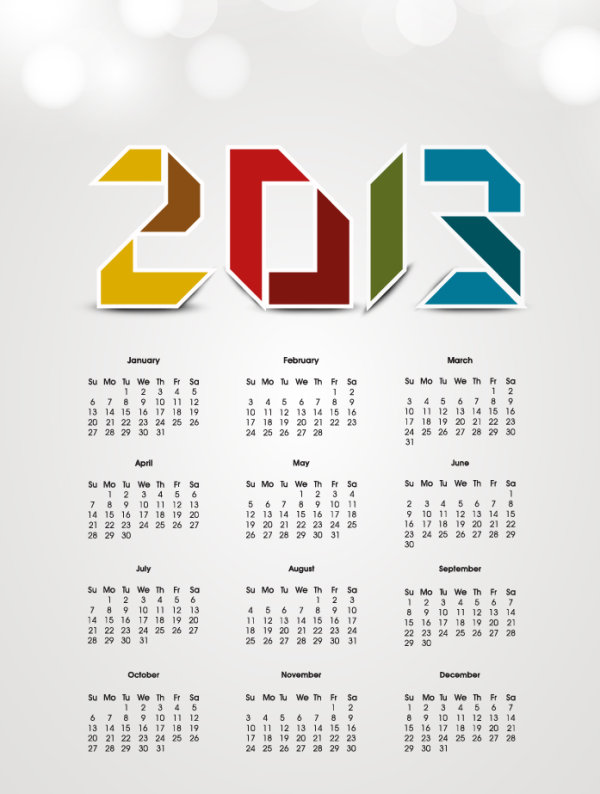 2013 Calendar Design 04 - vector material