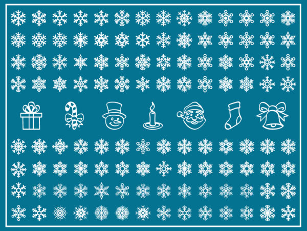 Cartoon snowflake pattern 01 - vector material