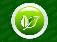 Crystal radio button on the leaves of vector material