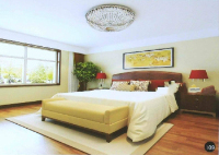 Modern bright and clean Chinese bedroom model 