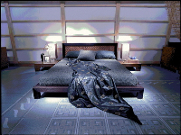 Solid wood base double bed 3D model