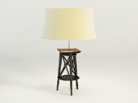 3D model of the modern wooden floor lamps