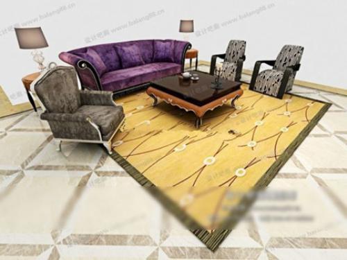 European-style sofa set 3d models